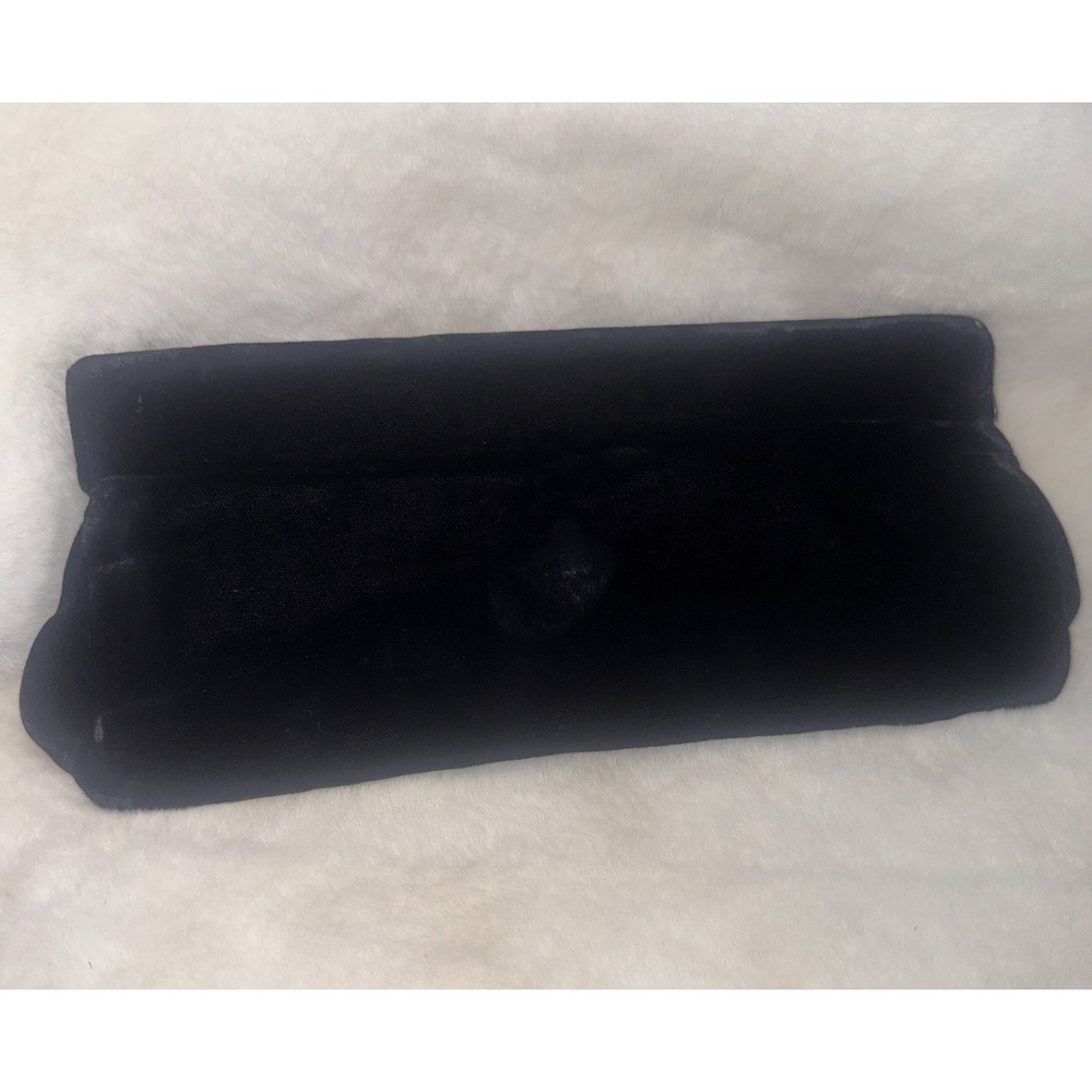 Vintage VTG Bobbie Jerome Black Clutch Pinup Velvet‎ Velour Old Money Purse Bag